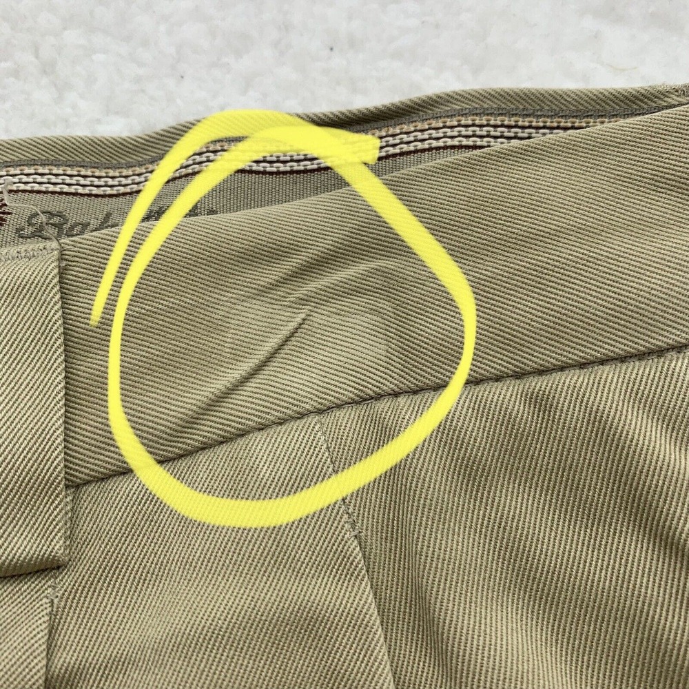 Tommy Bahama Silk Pants Mens 35x31 (Tag 35x34) Trouser Hemmed Pleated Tan Dad - Picture 5 of 15